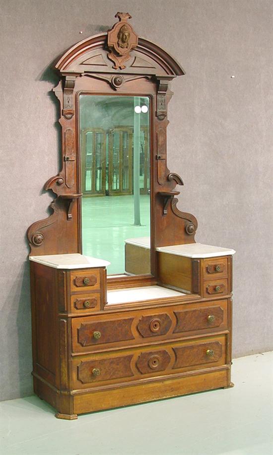 Appraisal: Walnut Victorian Dresser Circa Jenny Lind style bust in top