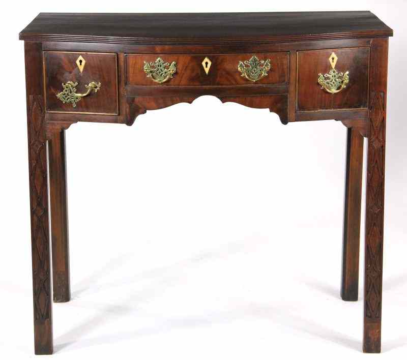 Appraisal: Chinese Chippendale Style Writing Table th century mahogany mahogany veneers