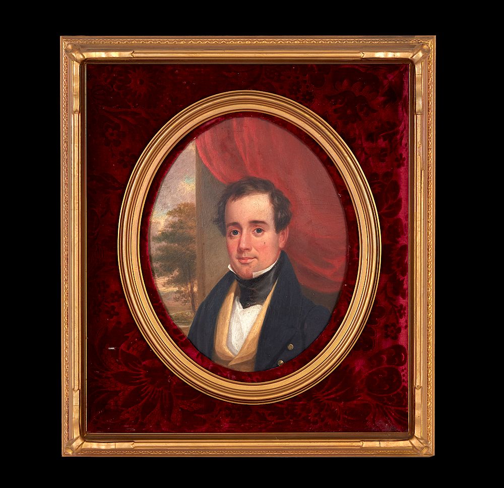 Appraisal: Portrait of a Gentleman Framed oil on board portrait of