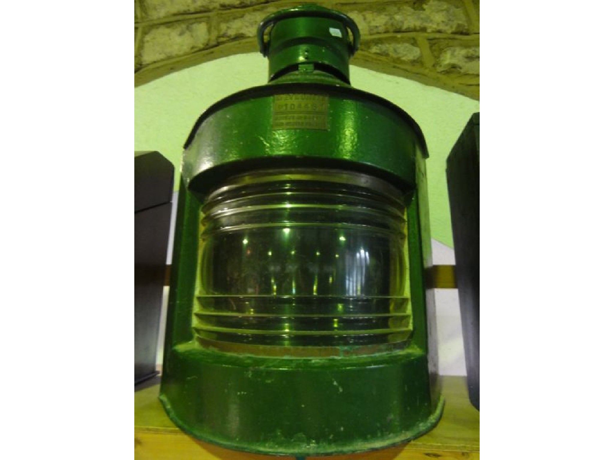 Appraisal: A good quality ships starboard lantern with all over industrial