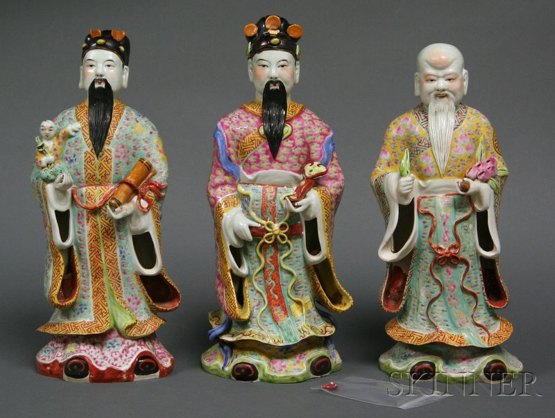 Appraisal: Three Famille Rose Figures China early th century the three