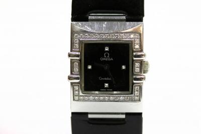 Appraisal: A lady's Omega Constellation wristwatch with diamond set black dial