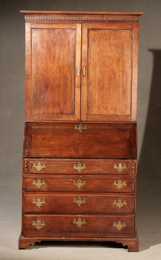 Appraisal: Chippendale Mahogany Slant-Front Secretary-Bookcase Southern Virginia or North Carolina -