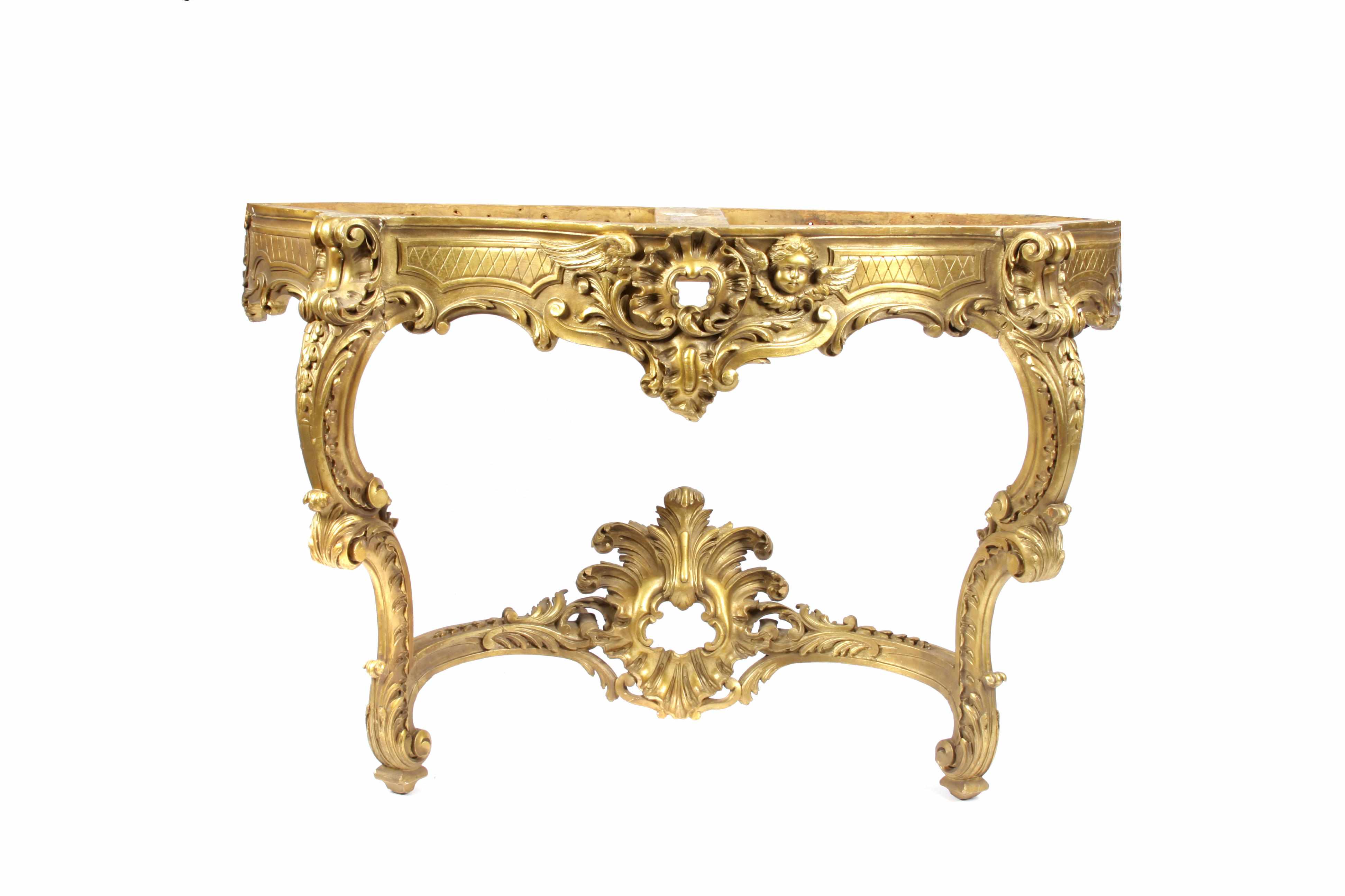 Appraisal: A Louis XV carved giltwood console th century lacking top