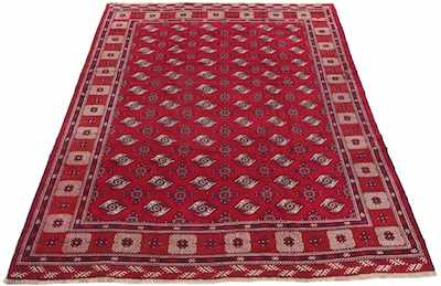 Appraisal: A Persian Turkeman Carpet Apprx '- x '- Low wool