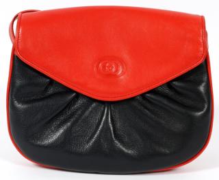 Appraisal: GUCCI BLACK AND RED LEATHER BAG GUCCI BLACK AND RED