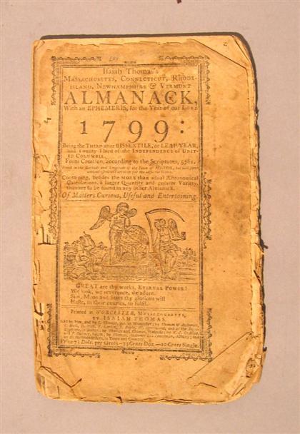 Appraisal: vols wrappers American Almanacs Thomas Isaiah Isaiah Thomas's Massachusetts Connecticut