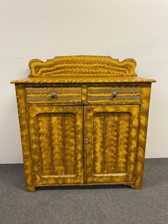 Appraisal: Painted jelly cupboard circa h x w x d