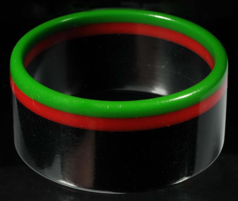 Appraisal: Bakelite Red Green Black Bracelet Condition Excellent Size - Dia