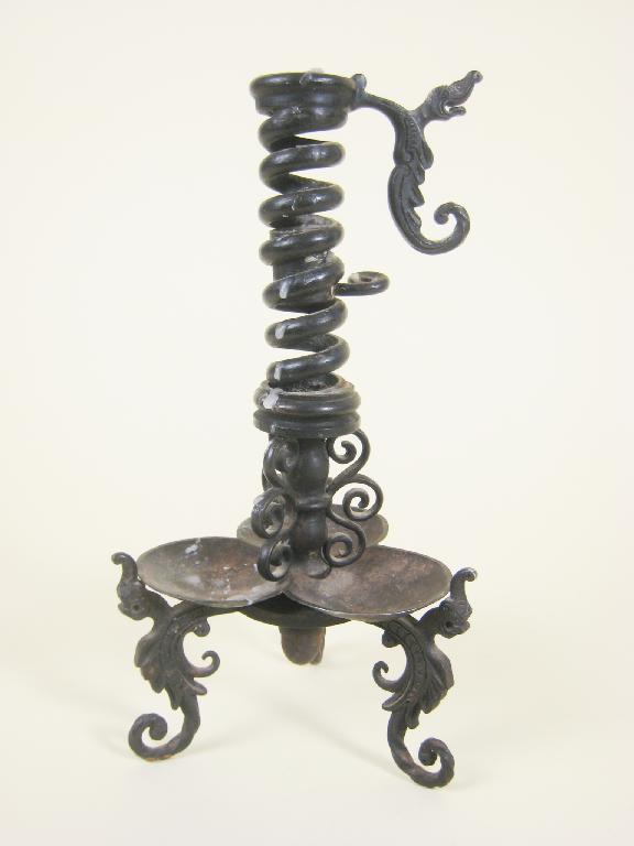 Appraisal: A th Century spiral Candlestick scrolled handle and feet with