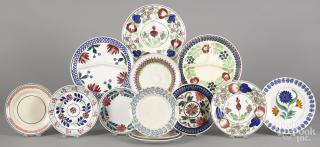 Appraisal: Fourteen stick spatter plates and soup bowls '' - ''