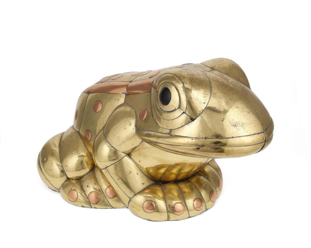 Appraisal: Attributed to Sergio Bustamante b Mexican Frog Copper and brass