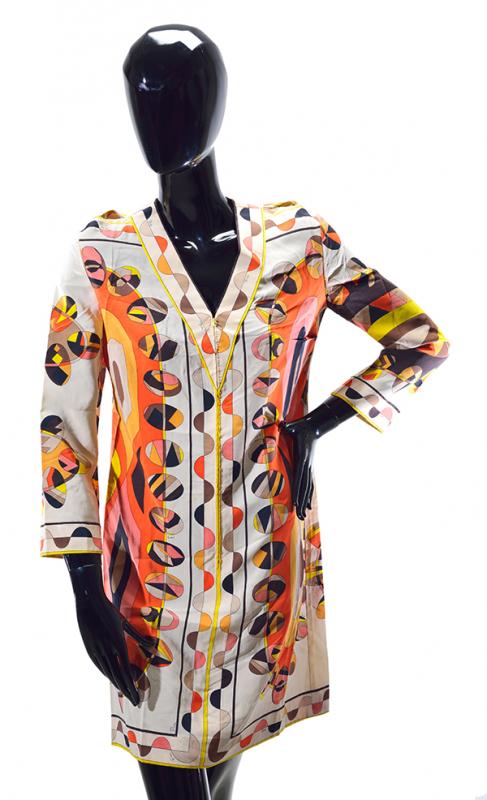 Appraisal: TWO 'S PUCCI GARMENTS One silk zip fronted mini dress