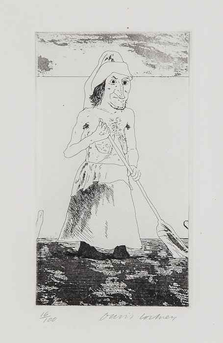 Appraisal: David Hockney b Enchantress in her Garden t etching with