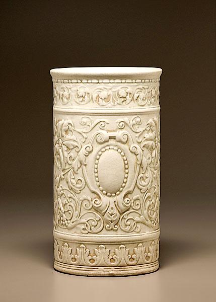 Appraisal: WELLER CLINTON IVORY UMBRELLA STAND American Ohio ca matte finish