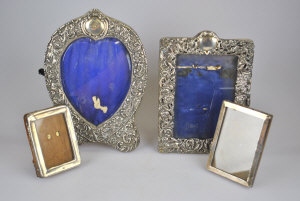 Appraisal: Four various silver photograph frames