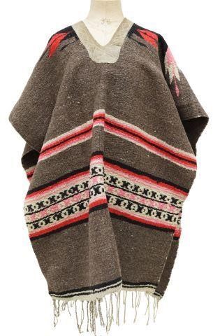 Appraisal: Serape wool poncho Mexico with black pink and red stripes