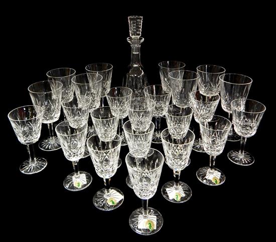 Appraisal: th C Waterford Crystal Lismore pattern cut glass stemware twenty-three