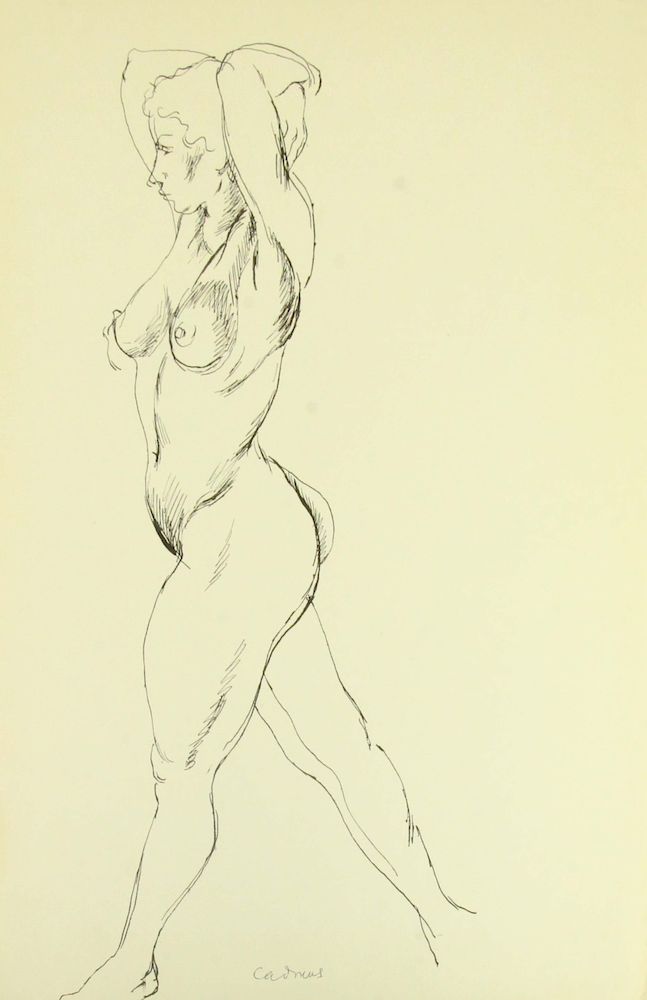 Appraisal: PAUL CADMUS AMERICAN - Pen and Ink Female Nude Signed