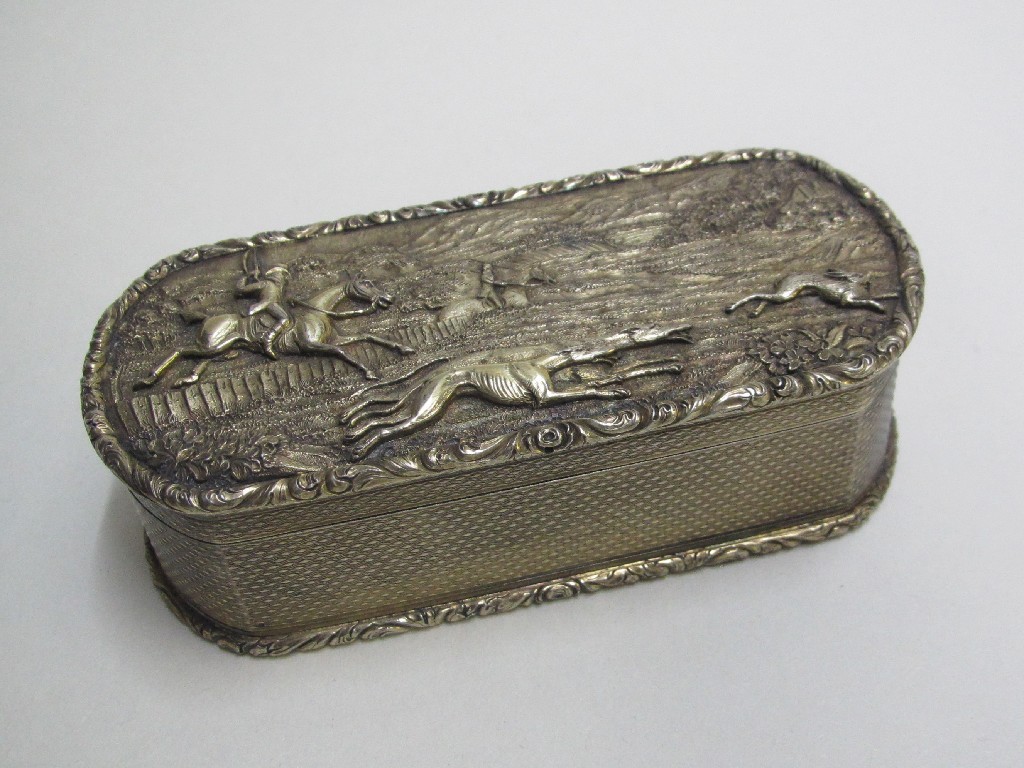 Appraisal: A fine George IV silver gilt oval shaped snuff box