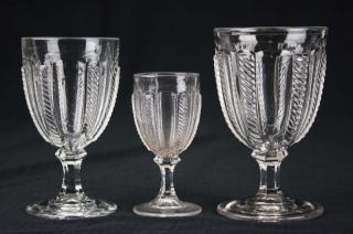 Appraisal: thirteen th c pattern molded goblets wines clear cable pattern