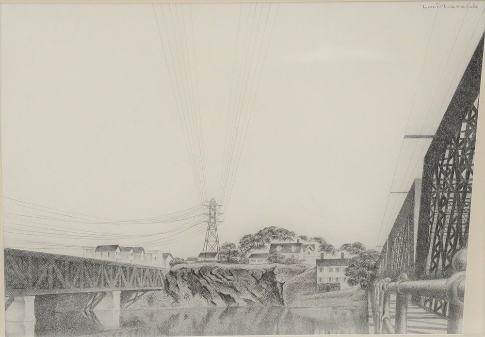 Appraisal: Louis Lozowick - City on a Rock pencil on board