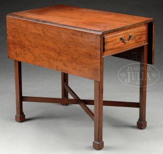 Appraisal: PENNSYLVANIA CHIPPENDALE MAHOGANY PEMBROKE TABLE PENNSYLVANIA CHIPPENDALE MAHOGANY PEMBROKE TABLE