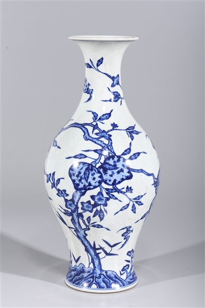 Appraisal: Chinese blue and white porcelain vase with bats and fruit