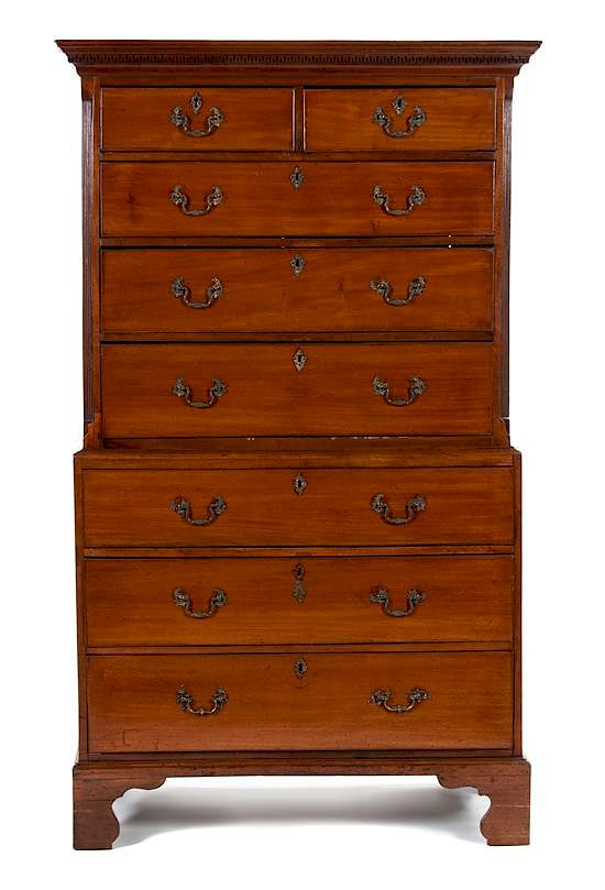 Appraisal: A George III Mahogany Chest on Chest A George III