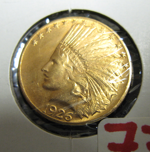 Appraisal: U S TEN DOLLAR GOLD COIN Indian head type -P