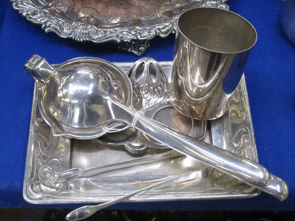 Appraisal: Lot comprising two WMF dishes a lemon juicer a pair