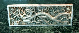 Appraisal: Two Chinese carved panels in grey and white jade