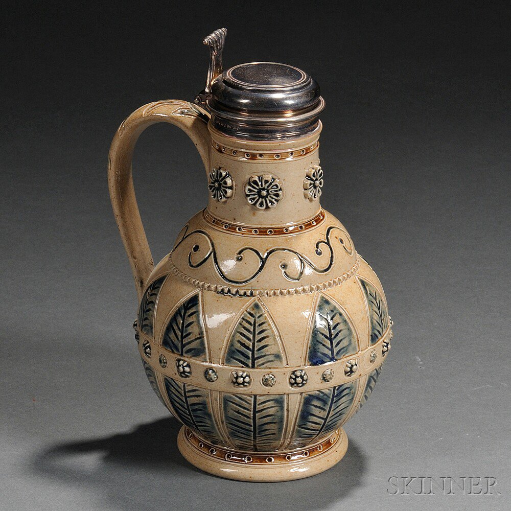 Appraisal: Doulton Lambeth Frank Butler Decorated Stoneware Jug England c incised