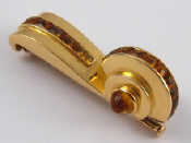 Appraisal: Rene Boivin A French hallmarked carat gold citrine brooch by