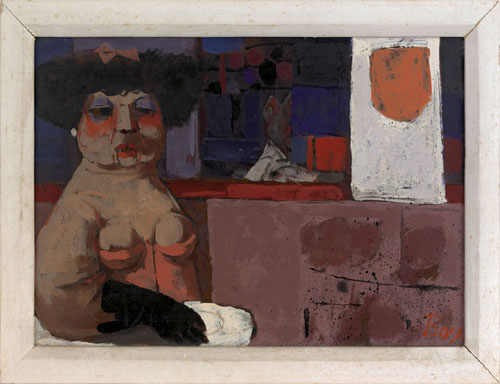 Appraisal: Louis Bosa American - oil on masonite of a seated