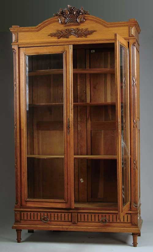 Appraisal: OAK CARVED TWO DOOR WARDROBE Probably Belgium Take down variety