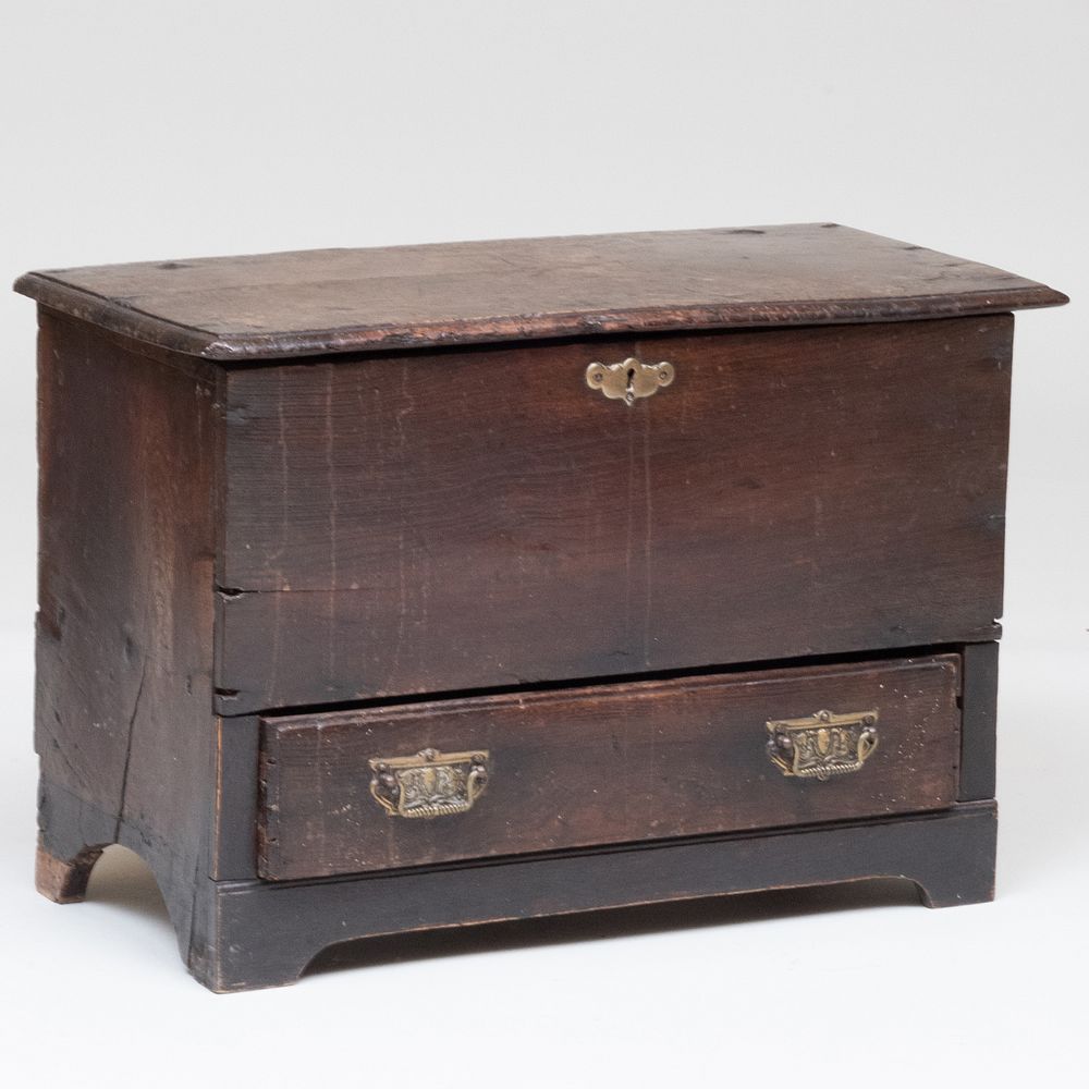 Appraisal: English Oak Miniature Blanket Chest Opening to a welled interior