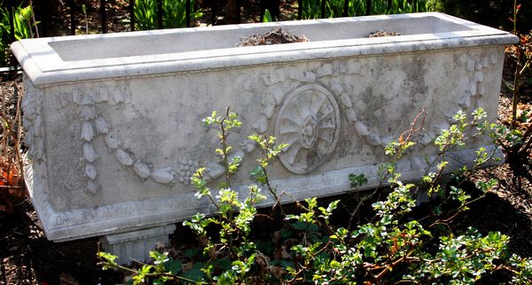 Appraisal: Classical cement garden flower box having floral decoration h x