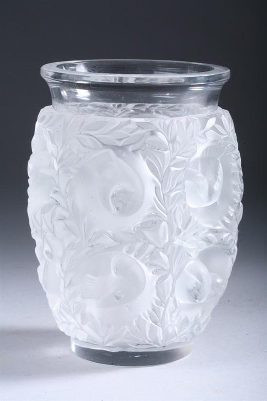 Appraisal: LALIQUE CLEAR AND FROSTED GLASS BAGATELLE VASE etched Lalique France