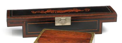 Appraisal: Chinese Sedan chair box bamboo skin and black lacquer baitong