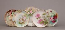 Appraisal: Another Lot of Hand-painted Cabinet Plates Lot five pretty porcelain