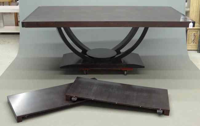 Appraisal: Modern conference table with two end leaves Top '' x