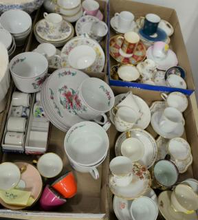 Appraisal: Four box lots of cups and saucers to include heavy