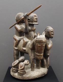 Appraisal: th C Male Dogon Equestrian Grouping th C Male Dogon