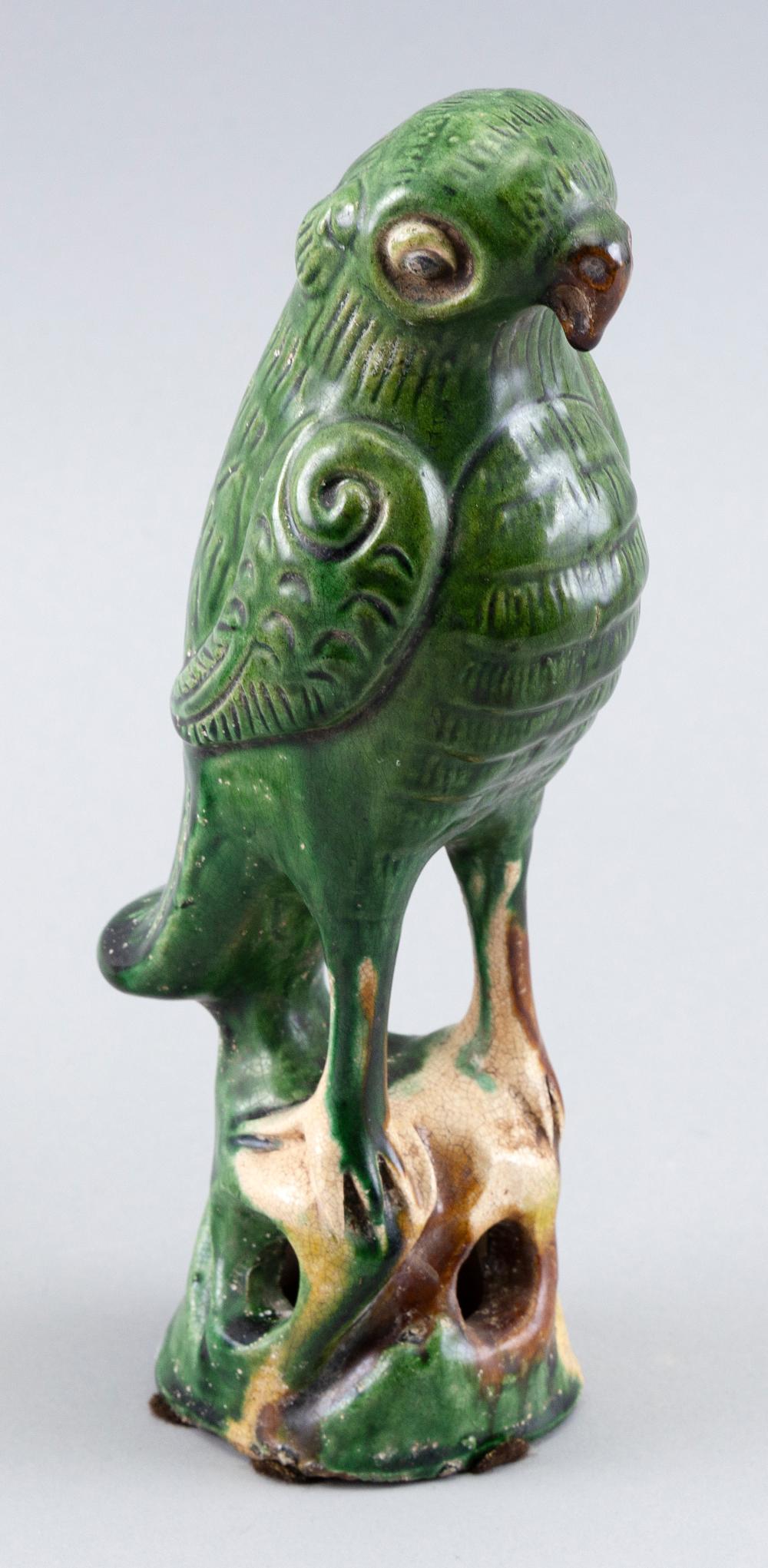 Appraisal: CHINESE SANCAI GLAZE PORCELAIN FIGURE OF A PARROT LATE TH