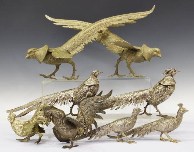 Appraisal: lot of French silver tone and other metal pheasants and