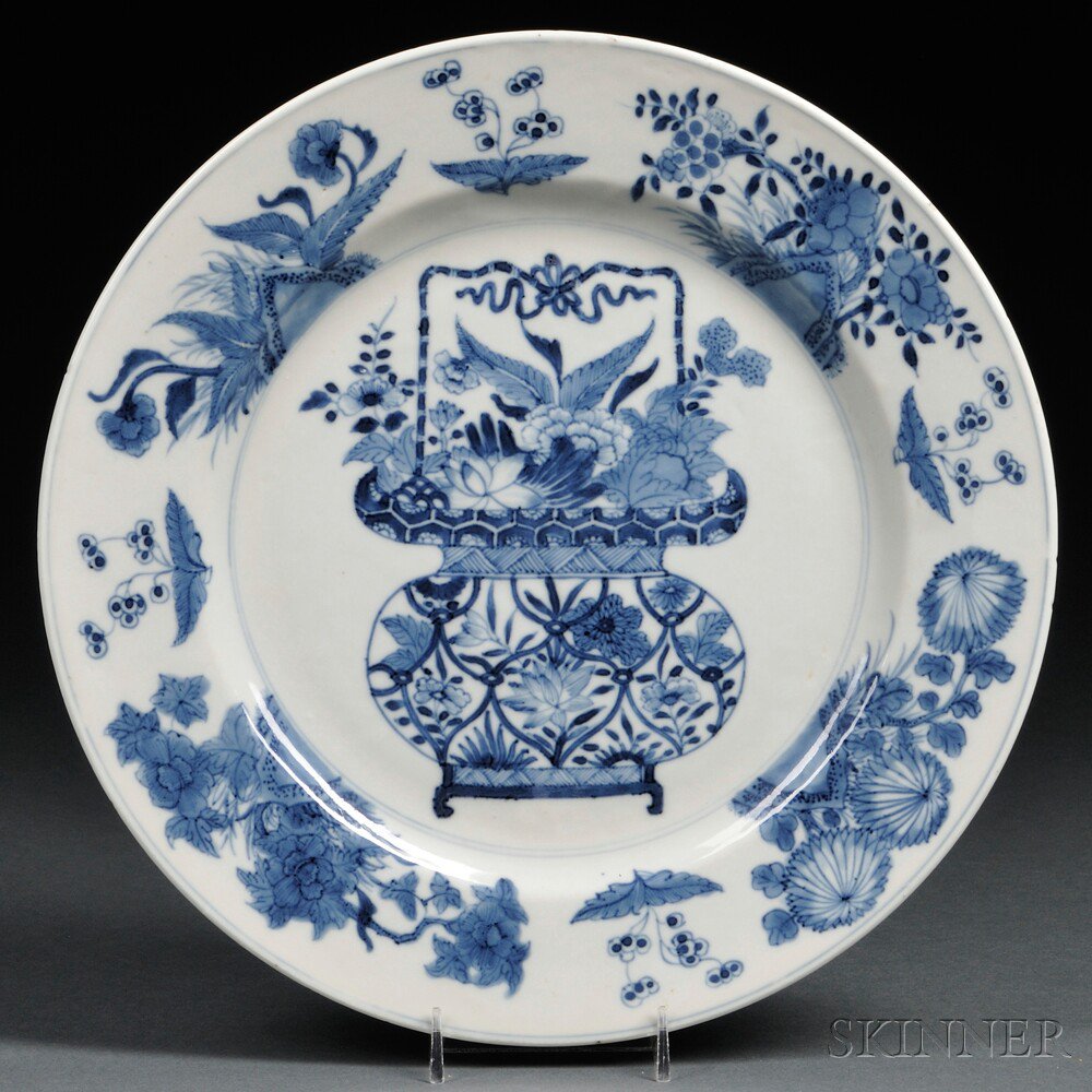 Appraisal: Blue and White Plate China possibly th century possibly a