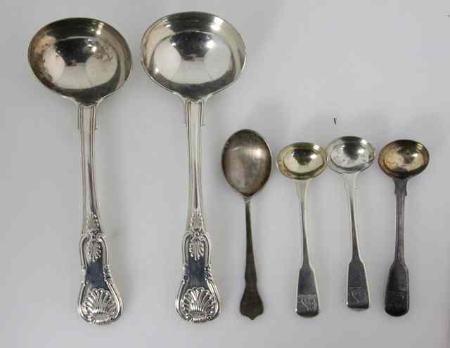 Appraisal: A pair of King's pattern sauce ladles London of shell