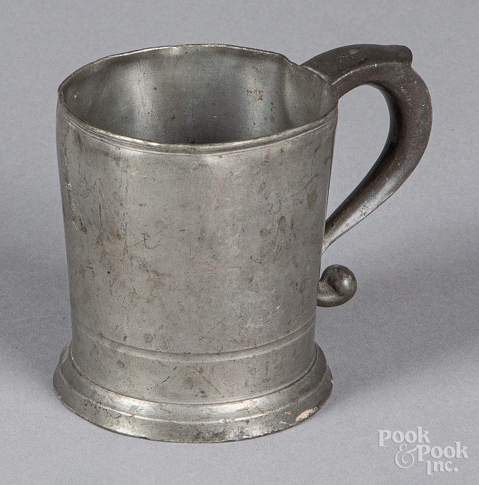 Appraisal: Philadelphia pewter mug early th c Philadelphia pewter mug early