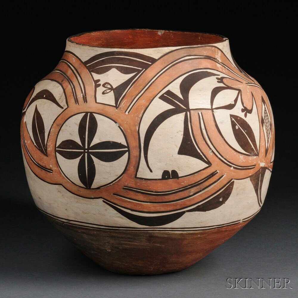 Appraisal: McCartys Polychrome Jar c last quarter th century with high